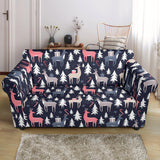 Deers Winter Christmas Pattern Loveseat Couch Slipcover