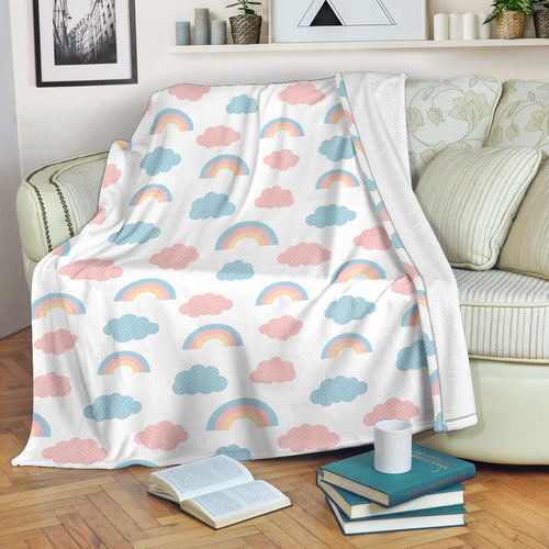 Cute Rainbow Clound Pattern Premium Blanket