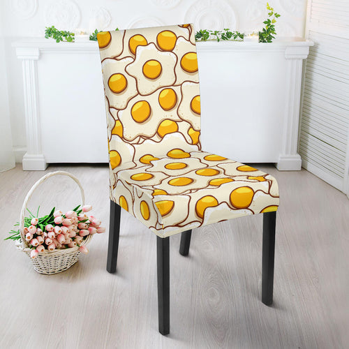 Fried Eggs Pattern Print Design 02 Dining Chair Slipcover