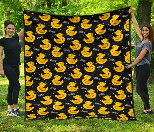 Duck Toy Pattern Print Design 05 Premium Quilt