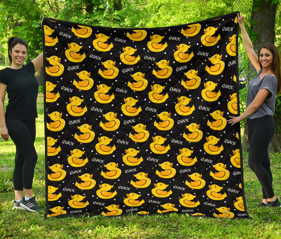 Duck Toy Pattern Print Design 05 Premium Quilt