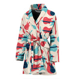 Red Blue Guitar Pattern Women'S Bathrobe