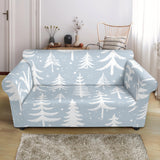 Christmas Tree Winter Forest Pattern Loveseat Couch Slipcover