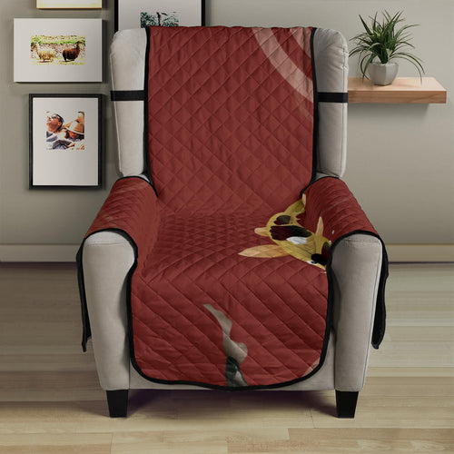 Koi Fish Carp Fish red background Chair Cover Protector