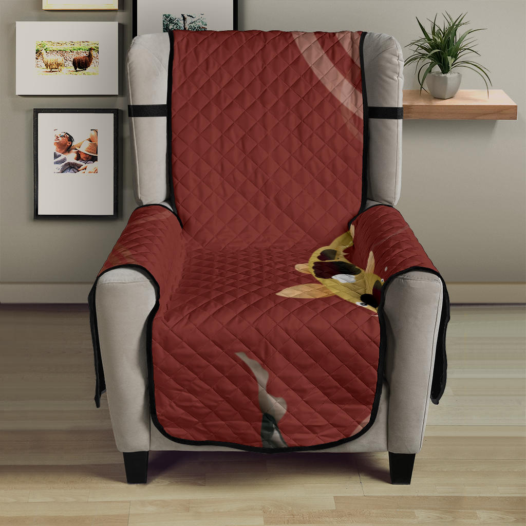 Koi Fish Carp Fish red background Chair Cover Protector