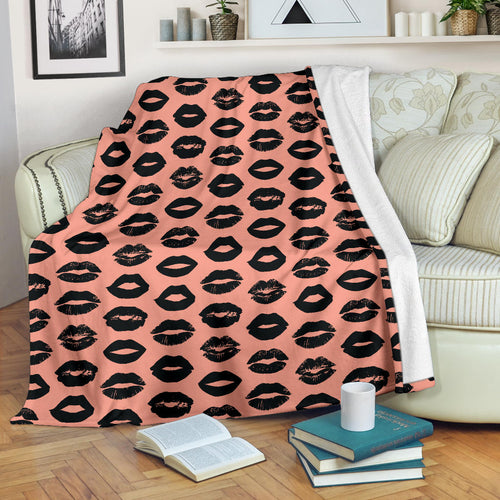 Lips Pattern Print Design 02 Premium Blanket