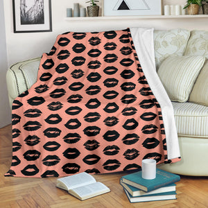 Lips Pattern Print Design 02 Premium Blanket