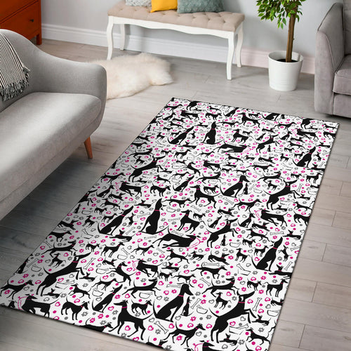 Greyhound Pattern Print Design 02 Area Rug