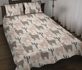 Llama Alpaca pattern Quilt Bed Set