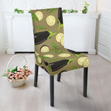 Eggplant Pattern Print Design 02 Dining Chair Slipcover