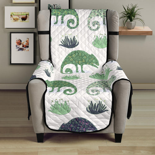 Chameleon lizard succulent plant pattern Chair Cover Protector