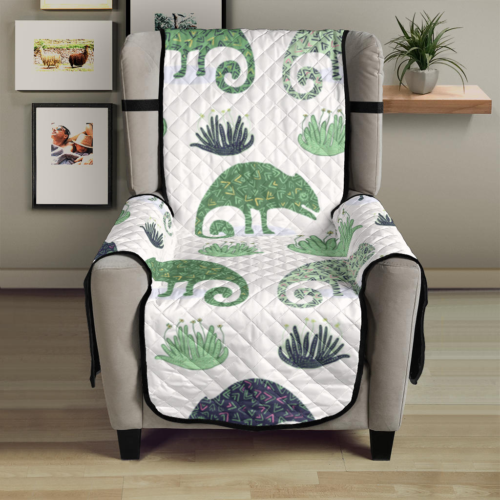 Chameleon lizard succulent plant pattern Chair Cover Protector