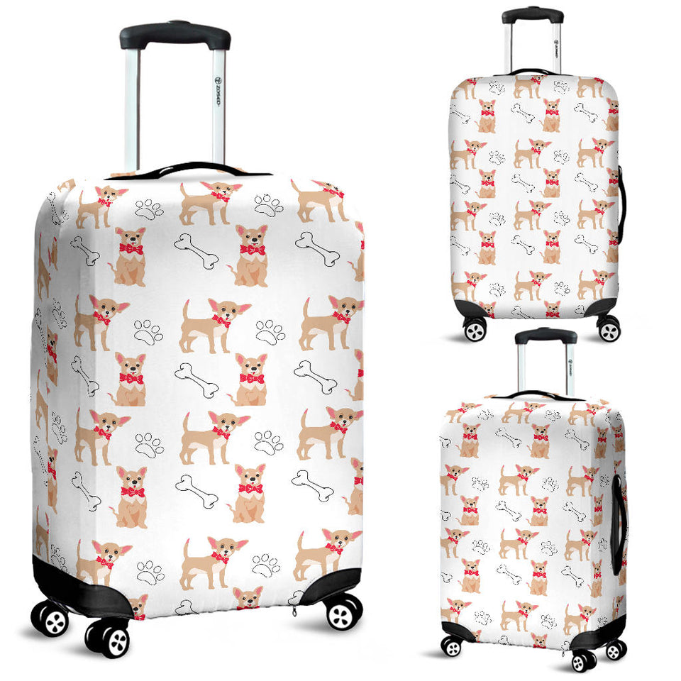 Chihuahua Bone Paw Pattern Luggage Covers