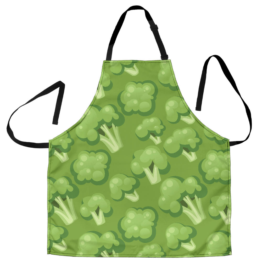 Broccoli Pattern Green Background Adjustable Apron