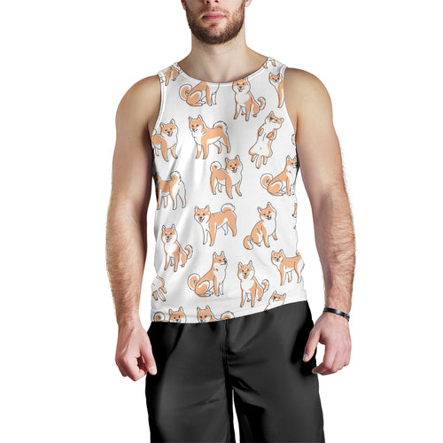 shiba inu dog pattern Men Tank Top