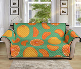 orange fruit pattern green background Sofa Cover Protector