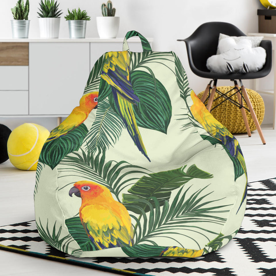 Beautiful Parrot Palm Leaves Pattern Bean Bag Cover