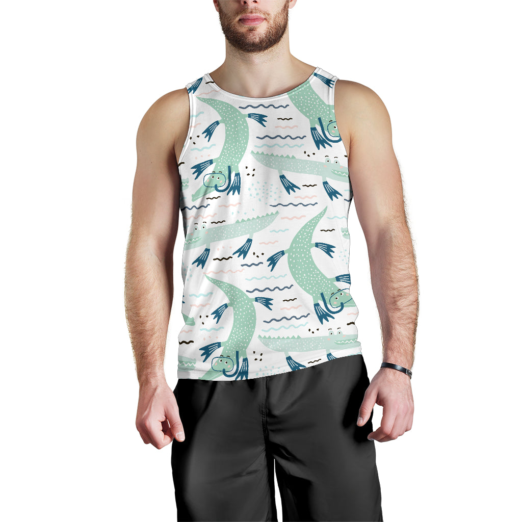 Crocodile diver pattern Men Tank Top