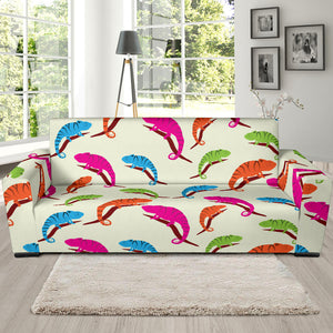 Colorful Chameleon Lizard Pattern Sofa Slipcover