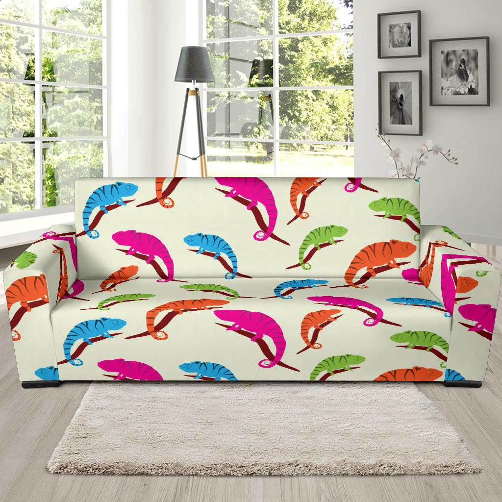 Colorful Chameleon Lizard Pattern Sofa Slipcover