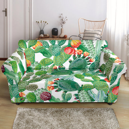 Cactus Design Pattern Copy Loveseat Couch Slipcover