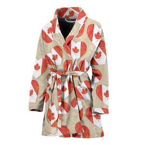 Canada Pattern Print Design 01 Women's Bathrobe