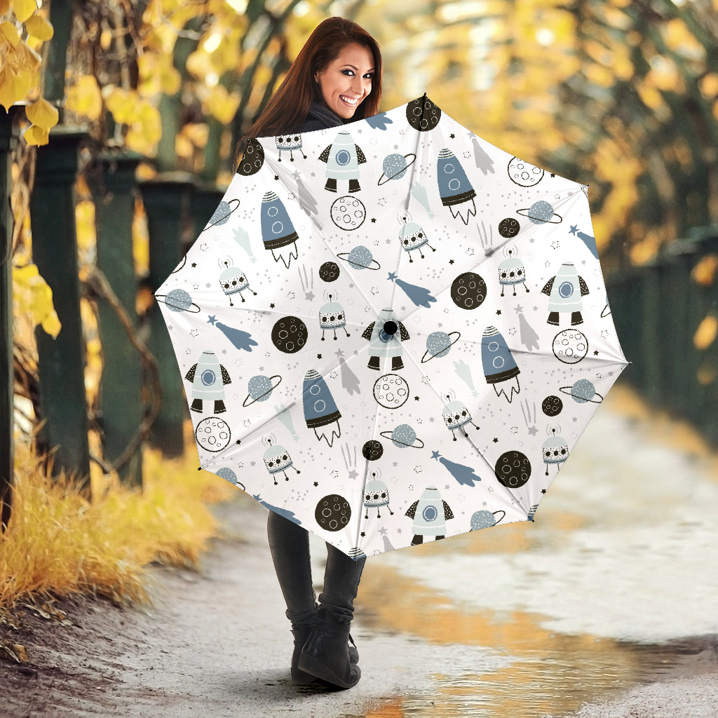 Hand Drawn Space Elements Space Rocket Star Planet Space Probe Umbrella