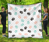 Dog Paws Pattern Print Design 04 Premium Quilt