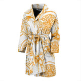 Hand Drawn Orange Fruit Pattern Men'S Bathrobe