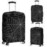 Spider Web Pattern Black Background White Cobweb Luggage Covers
