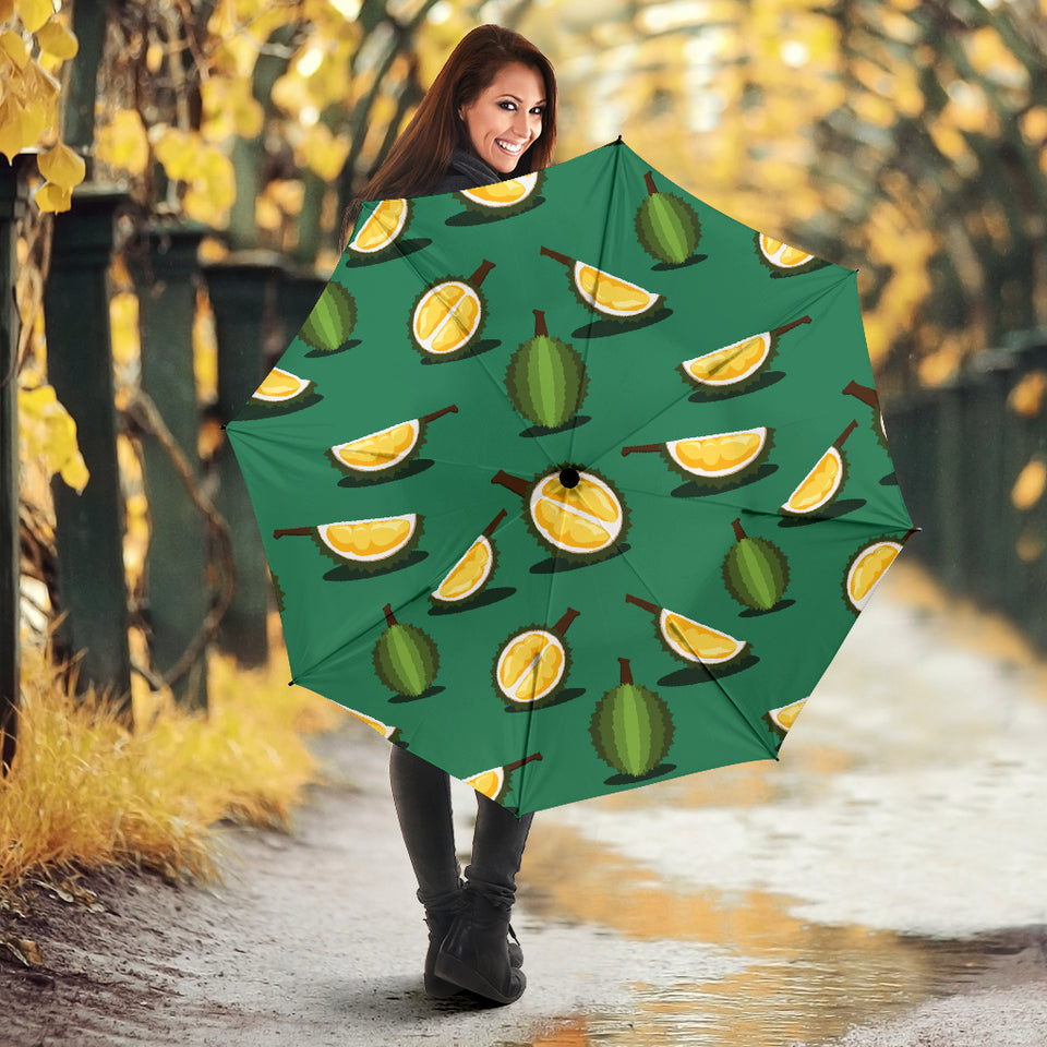 Durian Pattern Green Background Umbrella