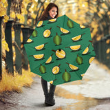 Durian Pattern Green Background Umbrella