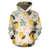 Lemon Flower Leave Pattern Men Women Pullover Hoodie