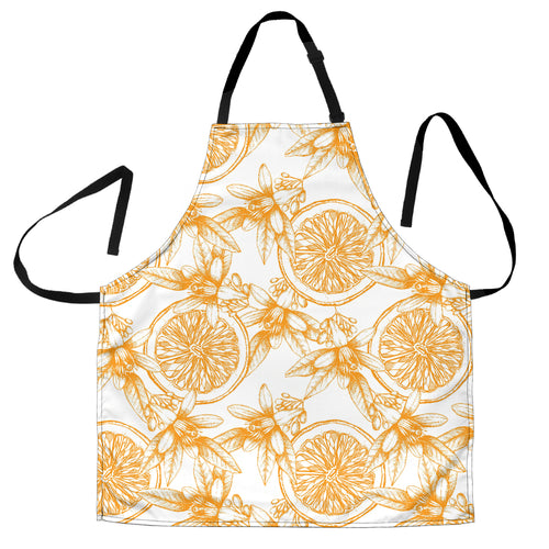 Hand Drawn Orange Fruit Pattern Adjustable Apron