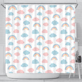 Cute Rainbow Clound Pattern Shower Curtain Fulfilled In US