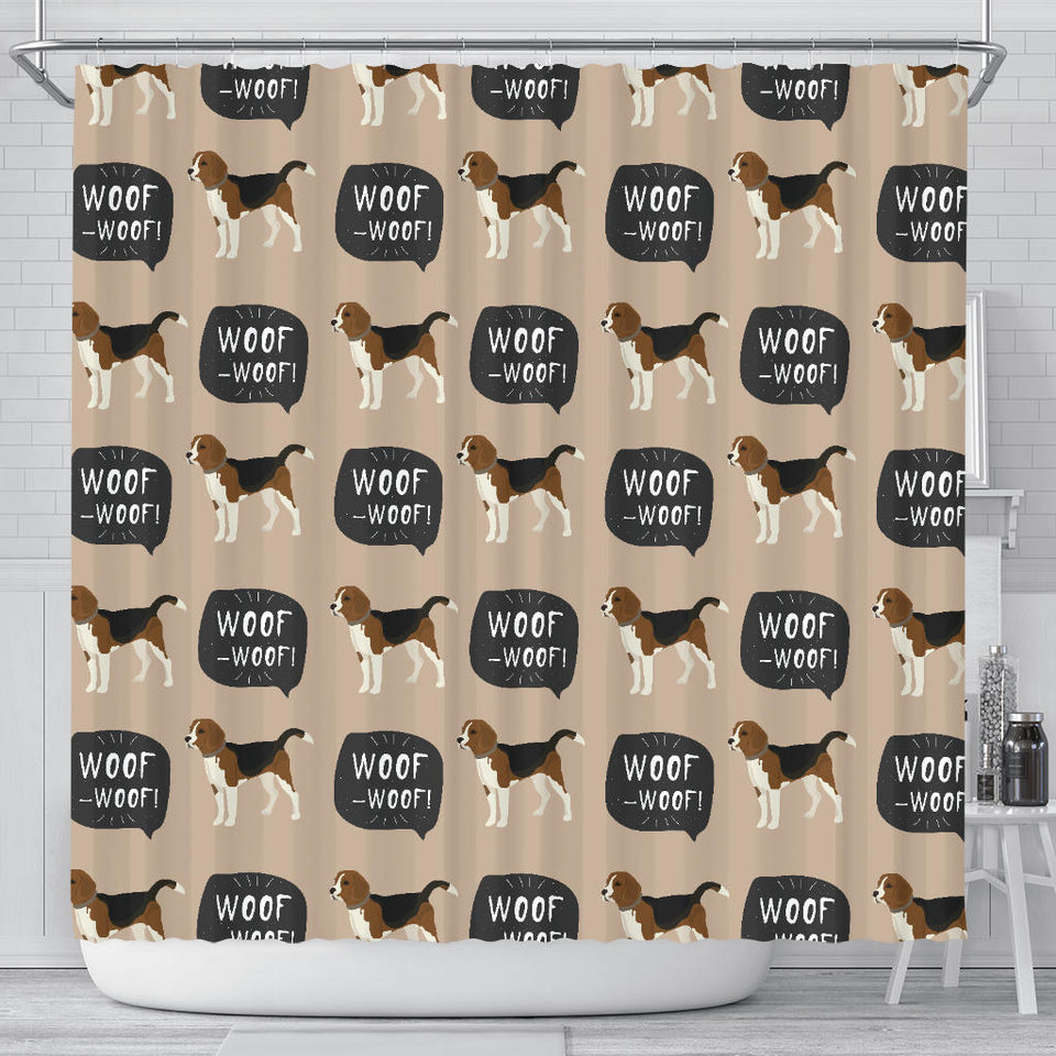 Beagle Pattern Shower Curtain Fulfilled In US