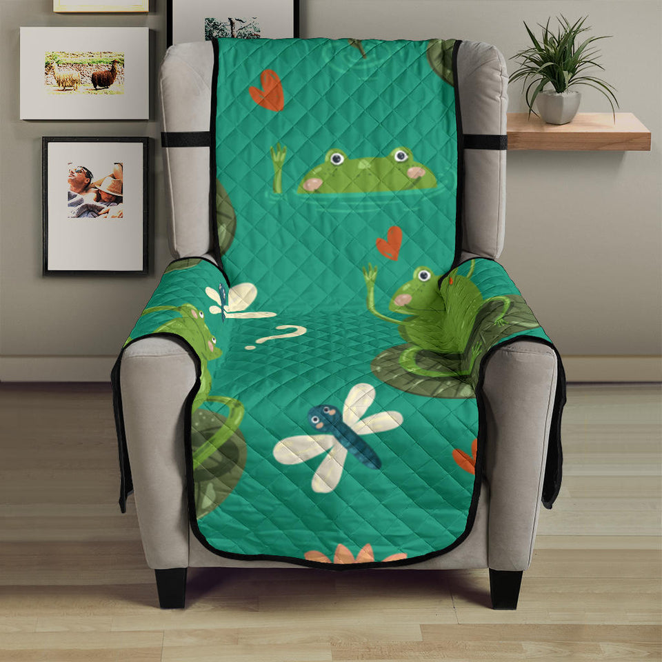 Cute frog dragonfly design pattern Chair Cover Protector