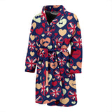 British Pattern Print Design 02 Men's Bathrobe