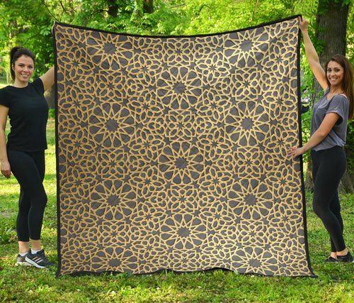Arabic Star Gold Pattern Premium Quilt