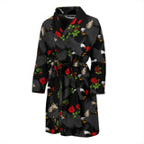 Eagle Pattern Print Design 04 Men's Bathrobe