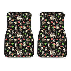 Raccoon Watermelon Pattern Front Car Mats