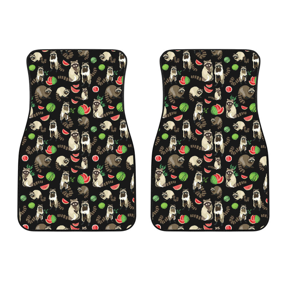 Raccoon Watermelon Pattern Front Car Mats
