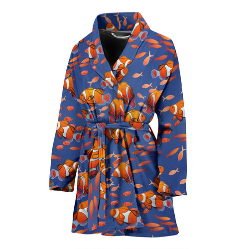 Clown Fish Pattern Print Design 04 Women's Bathrobe