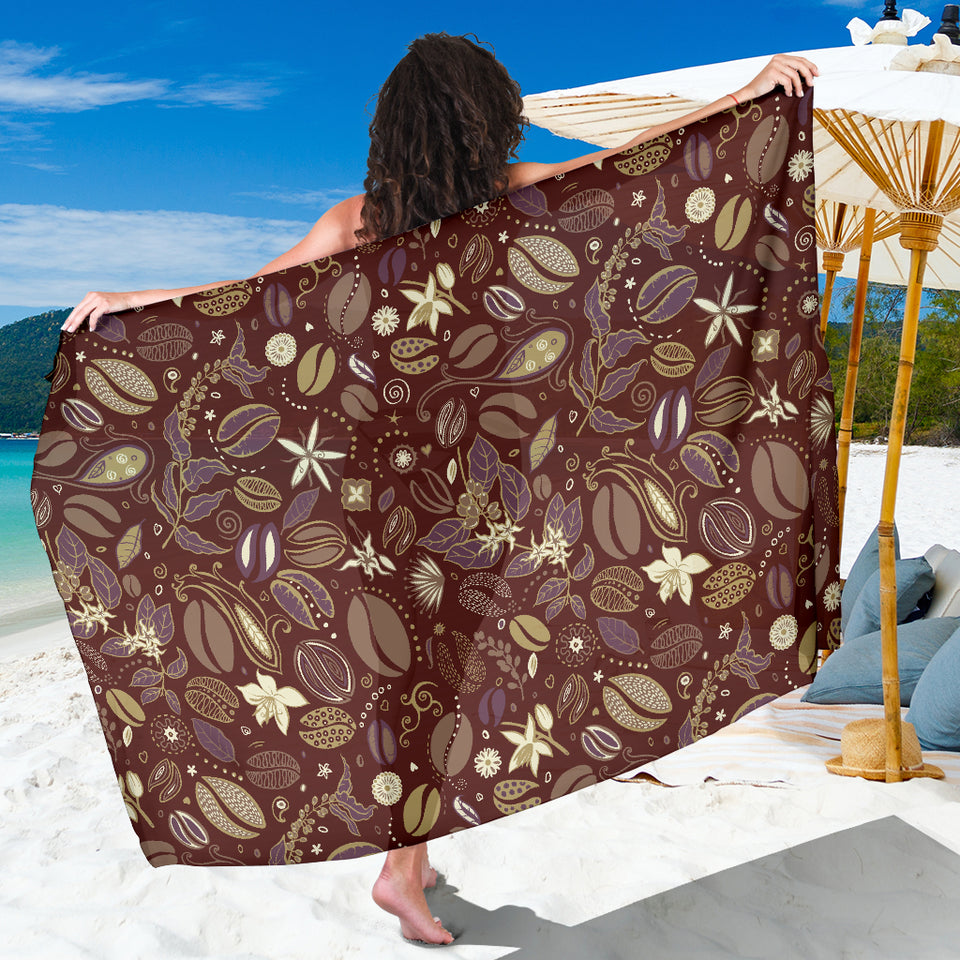 Coffee Bean Flower Pattern Sarong