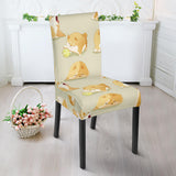 Cute Fat Shiba Inu Dog Pattern Dining Chair Slipcover