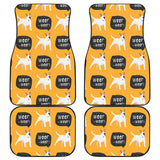 Bull Terrier Pattern Print Design 03 Front and Back Car Mats