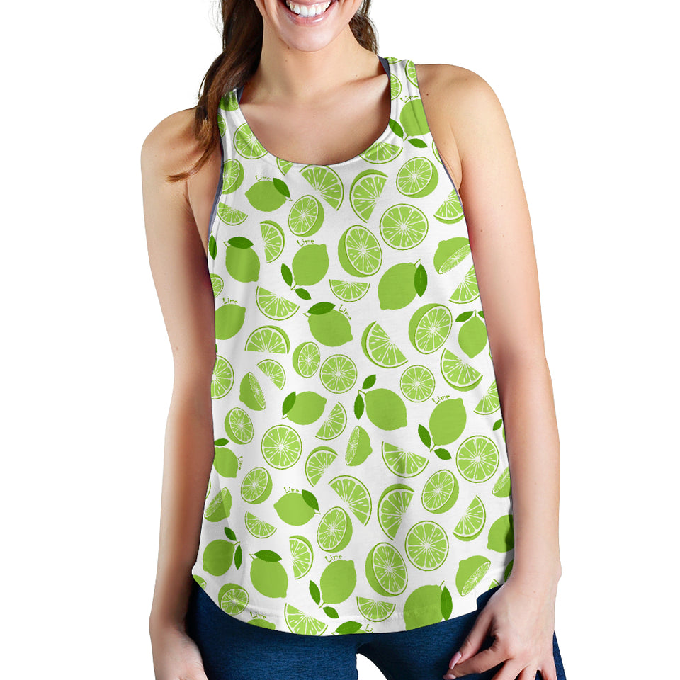 Lime design pattern Women Racerback Tank Top