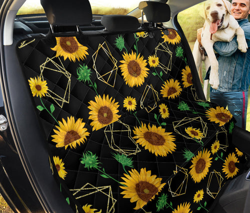 Sunflower Golden Polygonal Shapes Dog Car Seat Covers