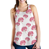 Pink lotus waterlily pattern Women Racerback Tank Top