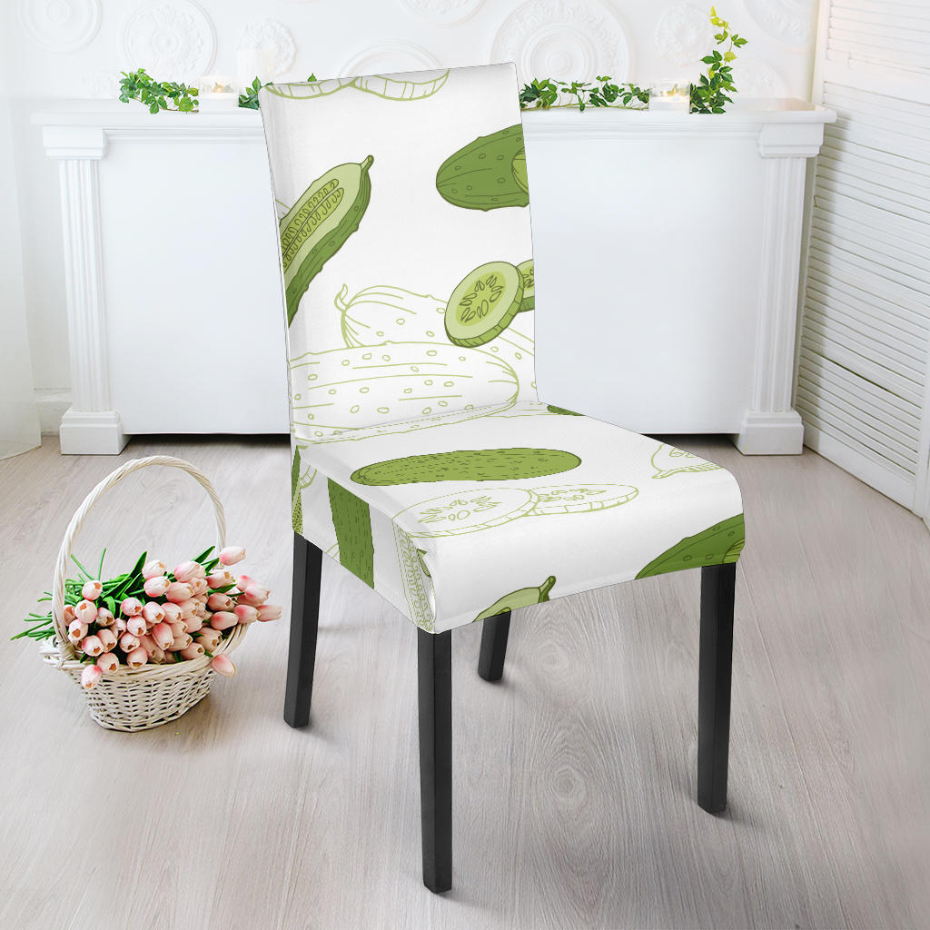 Cucumber Sketch Pattern Dining Chair Slipcover